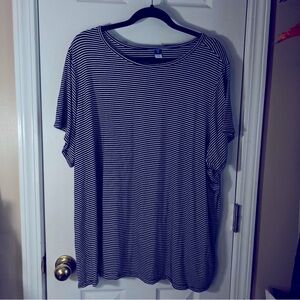 Old Navy Luxe Black and White Striped Top